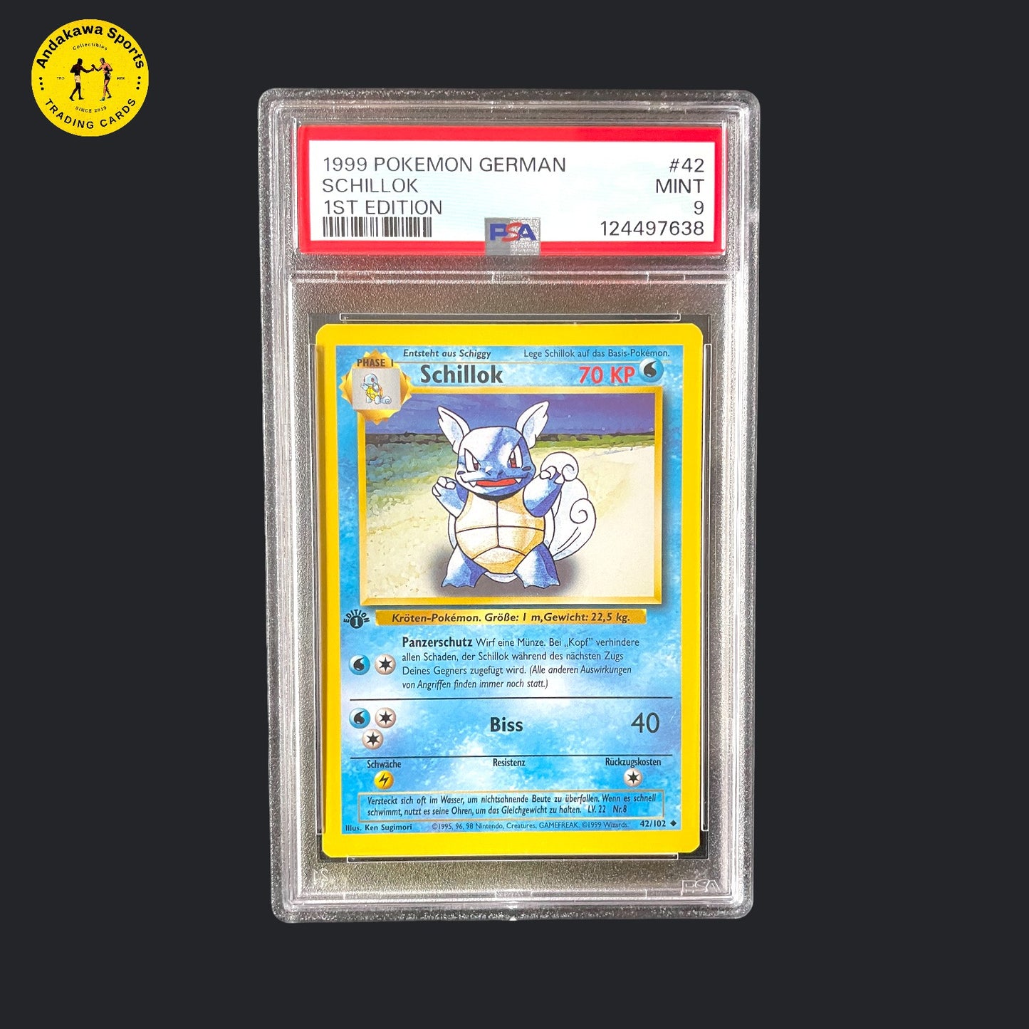 PSA 9 Pokemon Schillok Base Set 1. Edition 42/102