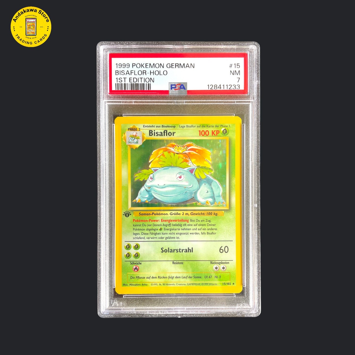 HOLO PSA 7 Pokemon Bisaflor Base Set 1. Edition 15/102
