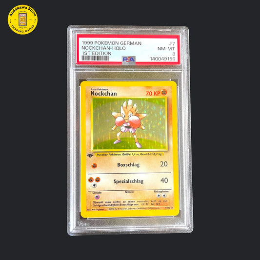 HOLO PSA 8 Pokemon Nockchan Base Set 1. Edition 7/102