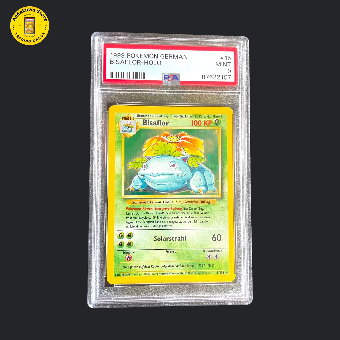 HOLO PSA 9 Pokemon Bisaflor Base Set 15/102