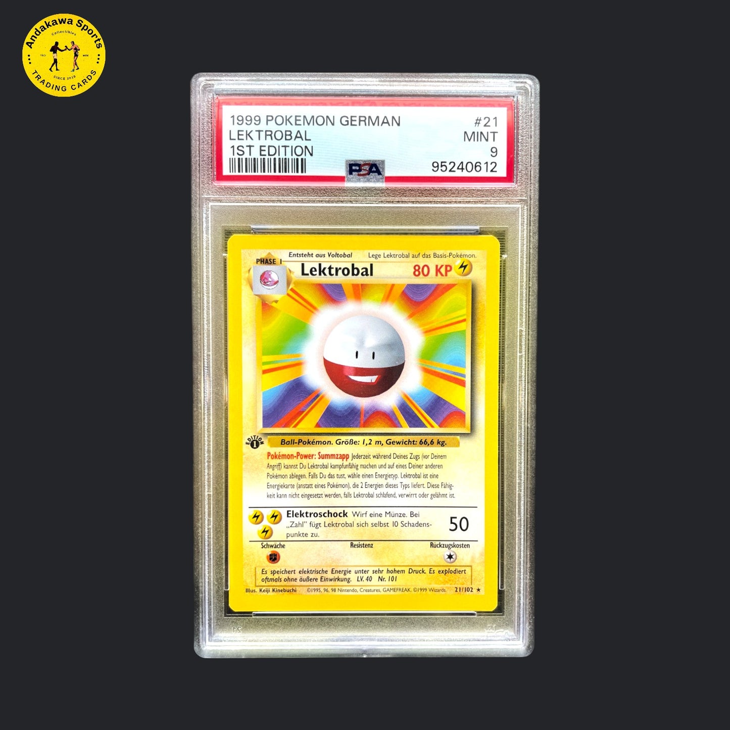 PSA 9 Pokemon Lektrobal Base Set 1. Edition 21/102